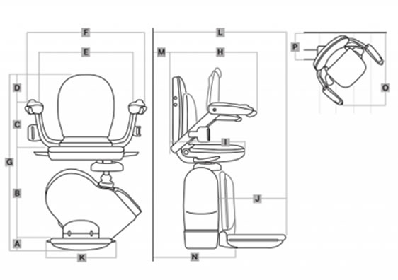Brooks New Lincoln stairlift dimensions
